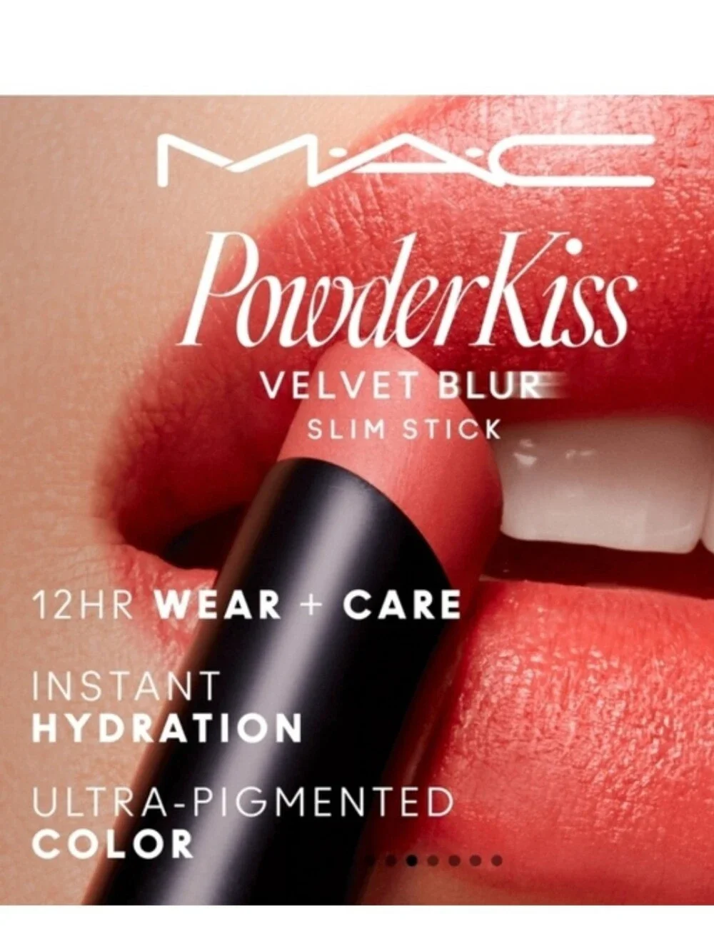 MAC Powder Kiss Velvet Blur Slim Stick Lipstick Ruby New Red NIB